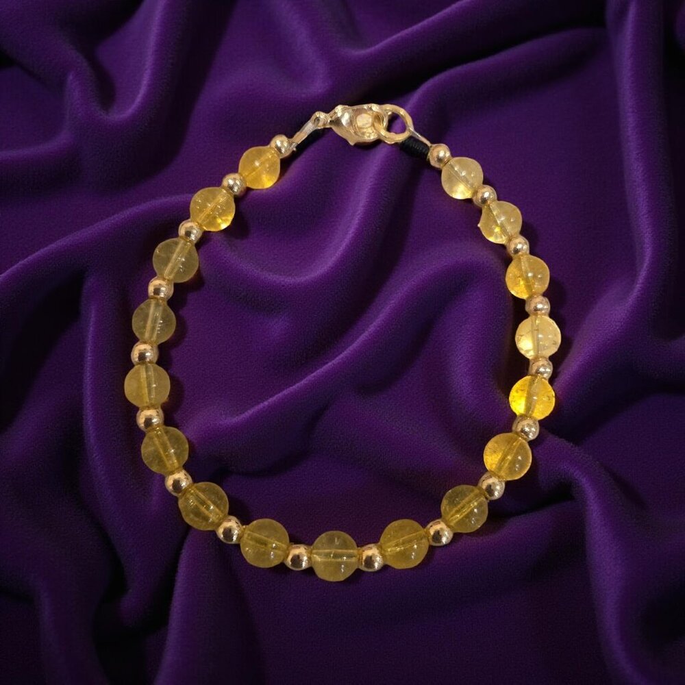 Citrine and gold bracelet~ 7 inches